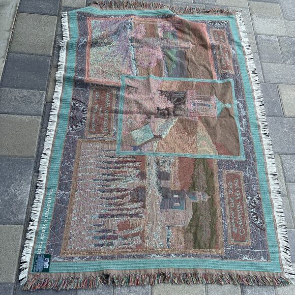 Goodwin Weavers Oregon Lighthouse Tapestry 64x45 Blanket House Cottage Florance - Picture 12 of 16